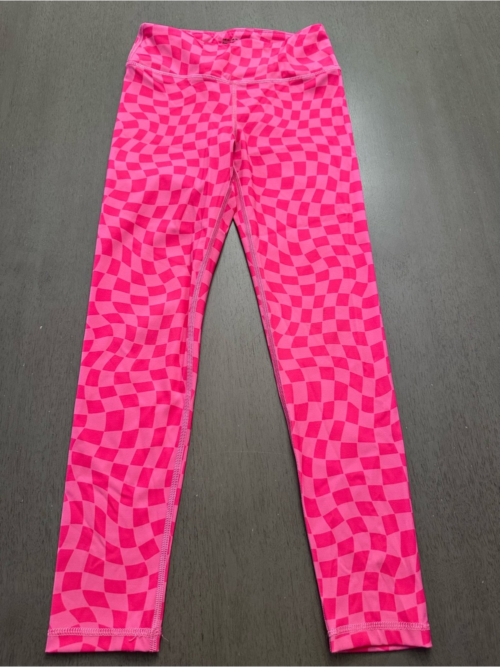 HANNA ANDERSSON Active Print Made To Stretch Checkered Pink Leggings Size 10